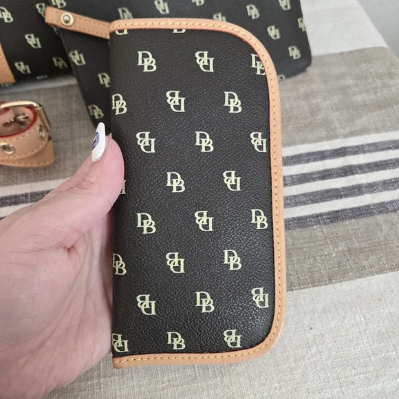 Dooney & Bourke Dark Brown and Tan Satchel, 4 Piece Set! - Picture 7 of 16